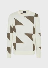 Virgin-wool jumper with two-toned sail intarsia EMPORIO ARMANI Man at Emporio Armani